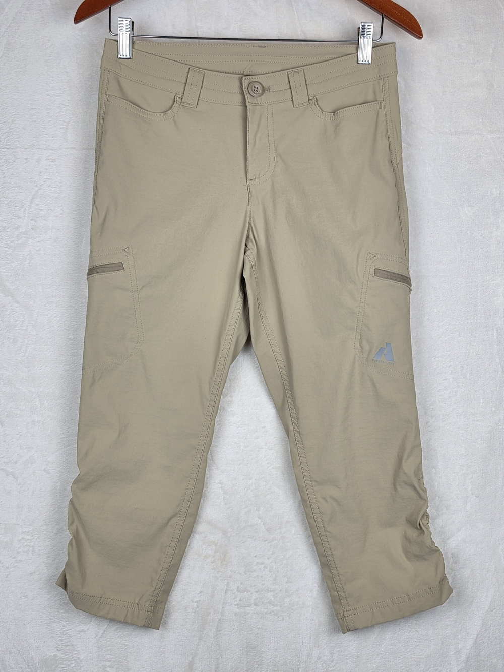 Eddie Bauer First Ascent Guide Pro Pants Womens 0 Khaki Nylon Stretch Hiking